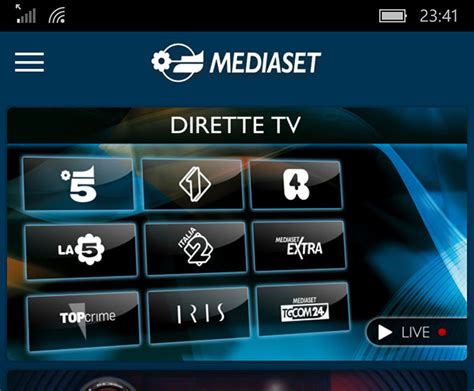 tutte le dirette tv mediaset.